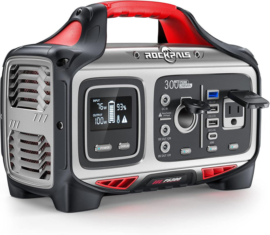 300W Portable Power Station, 280wh (78000mAh), 110V Pure Sine Wave AC Outlet, USB-C PD, QC 3.0, Lithium Battery F8144