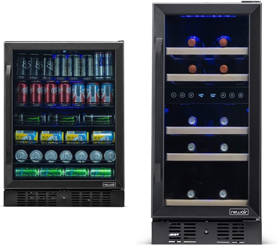 Black Stainless Steel Beverage Refrigerator with 177 Can Capacity T72076