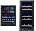 Black Stainless Steel Beverage Refrigerator with 177 Can Capacity T72076