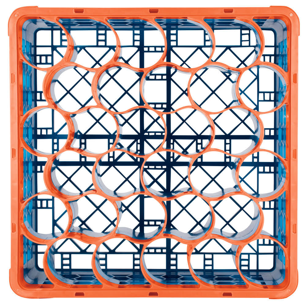 Orange Color-Coded Glass Rack with 5 Extenders P68764