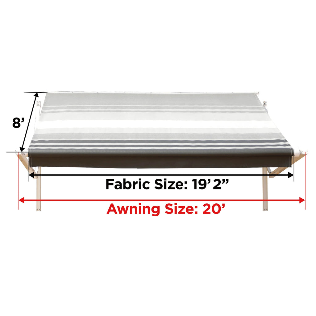 Grey Motorized Retractable RV Awning 20X8 ft V187373