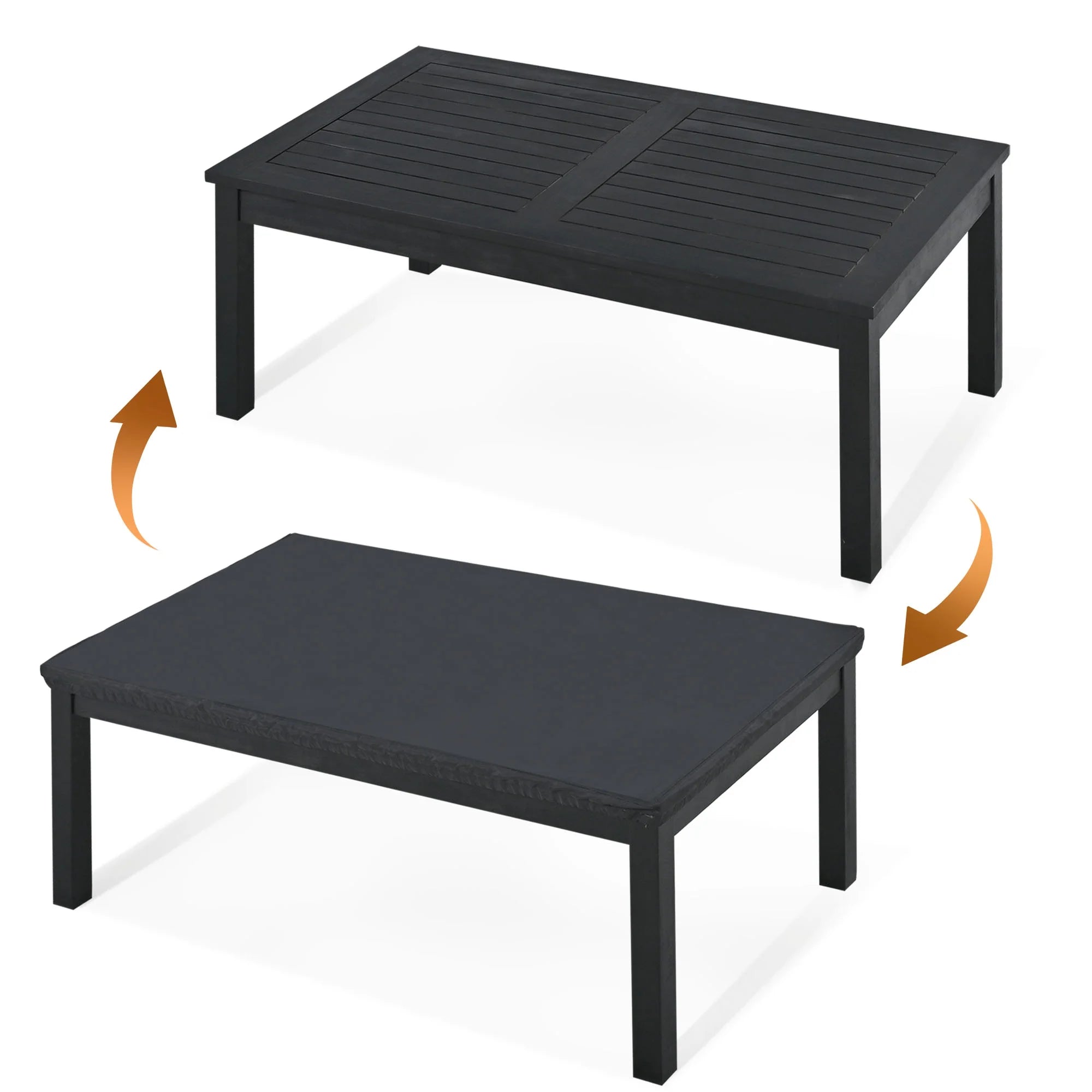 4 Pieces Acacia Solid Wood Outdoor Sofa Set with Coffee Table and Cushions F988524