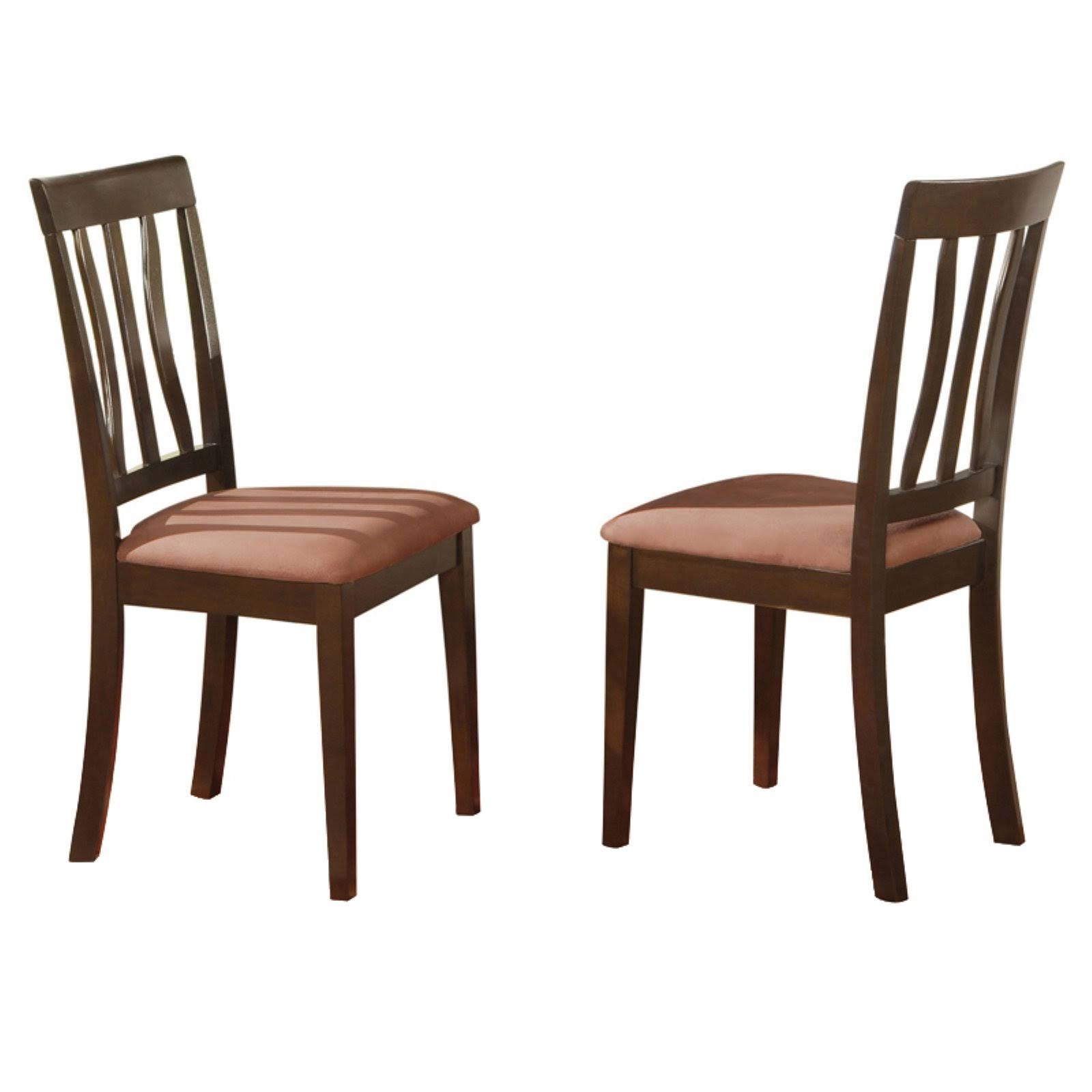 Antique Dining Chair with Microfiber Seat - Set of 2 Y360