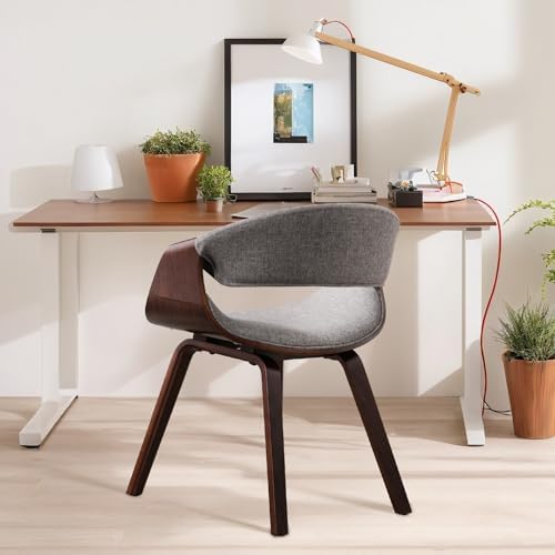 White Upholstered Butterfly Accent Chair with Wood Legs L638154