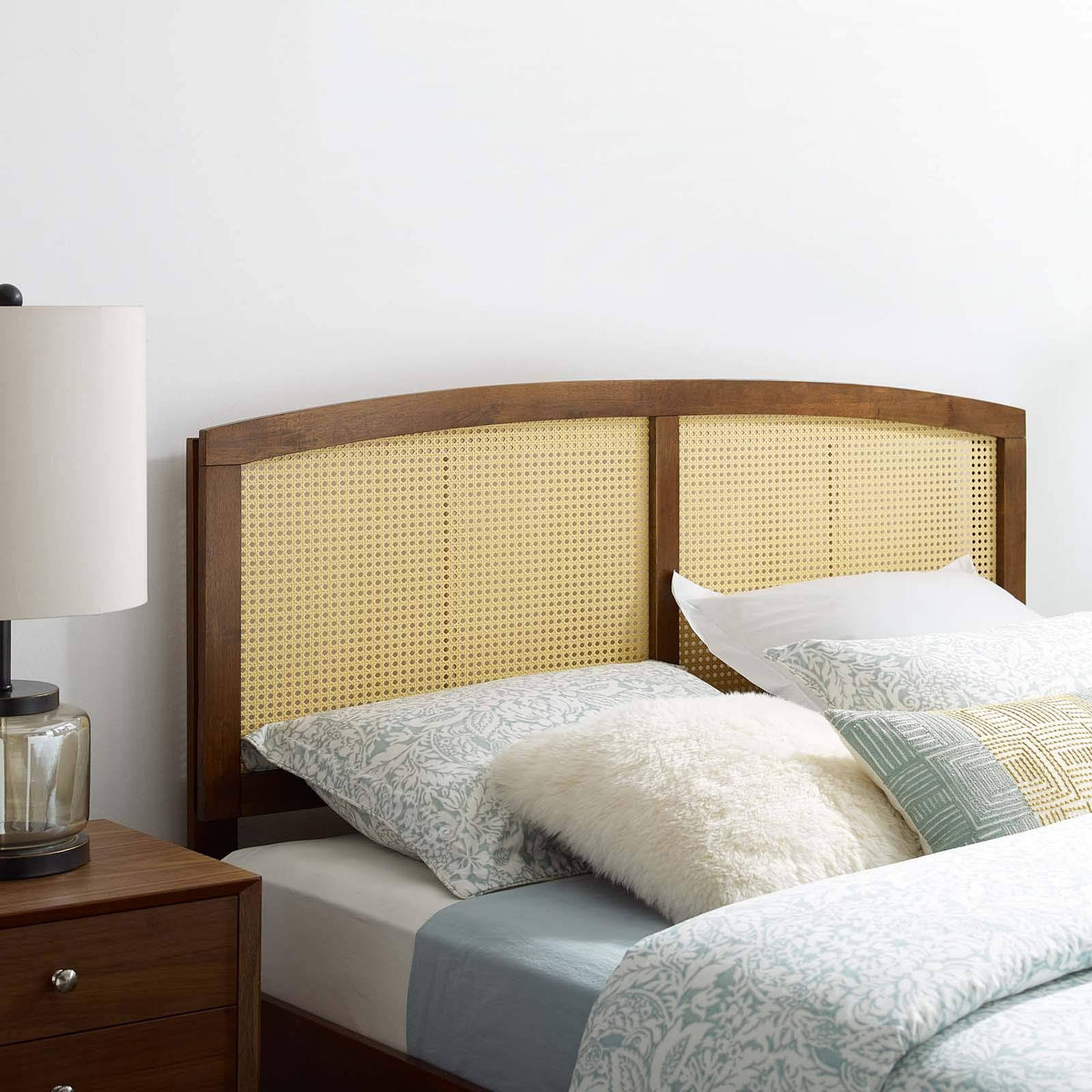 Walnut Cane King Headboard C9991