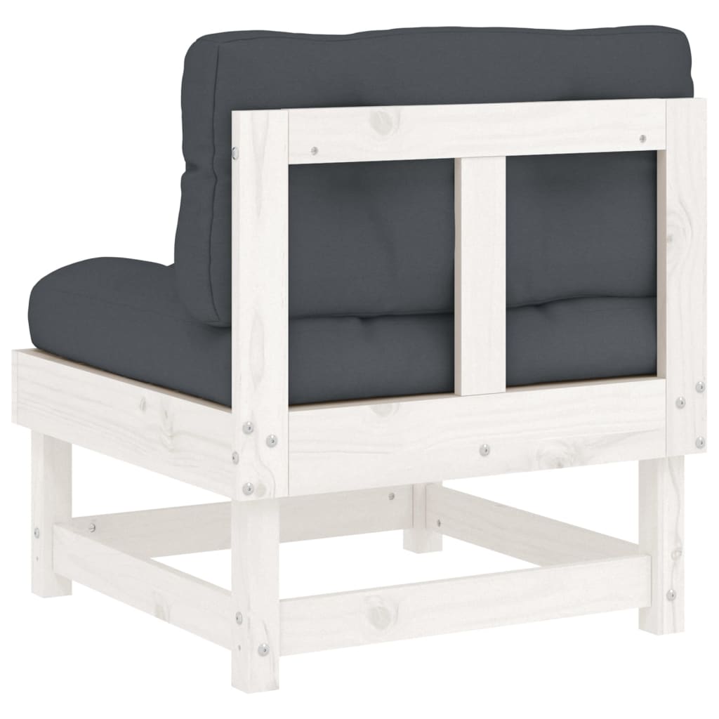 White Solid Wood Pine Sofa with Cushions Q63074