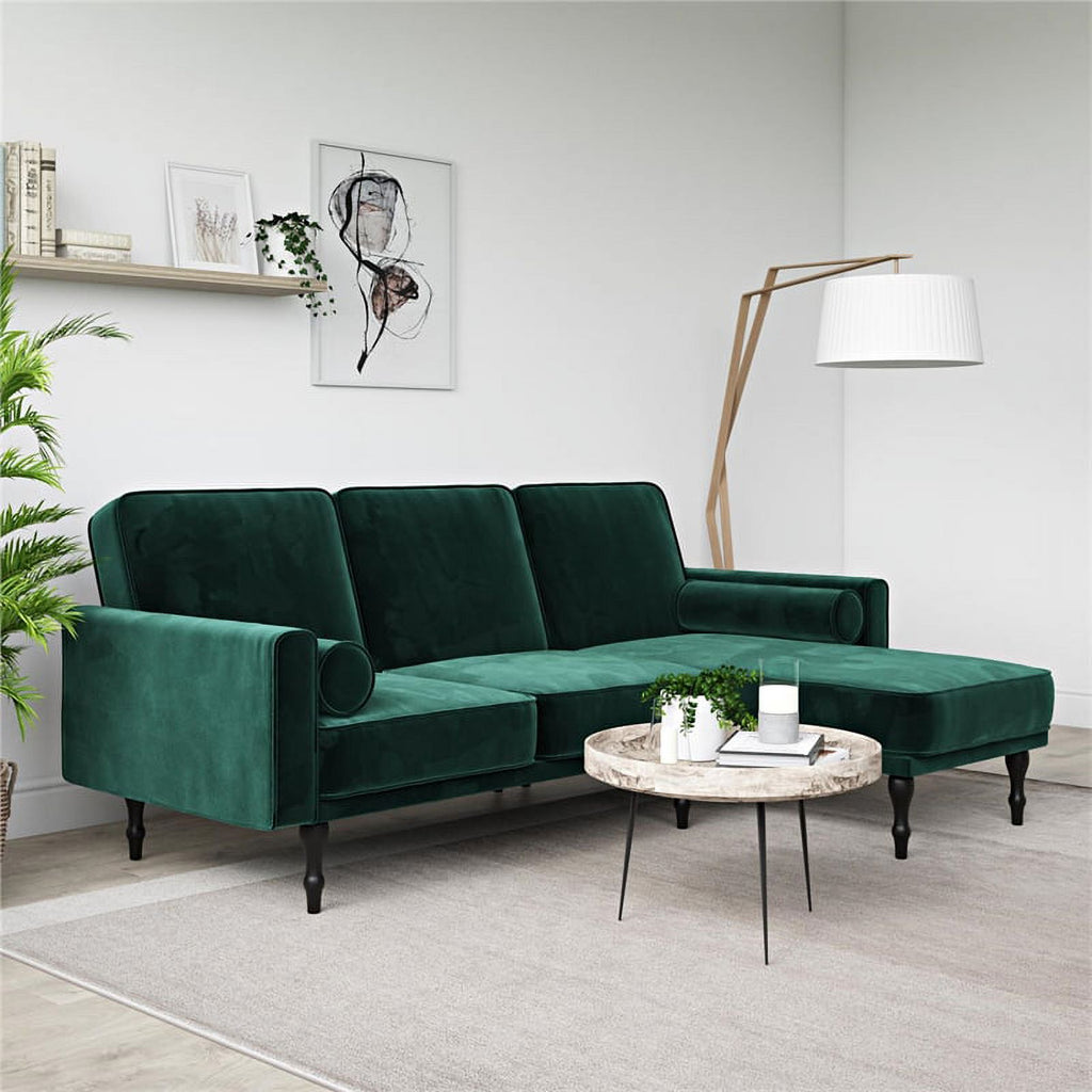 Green Velvet Sectional Futon Y3418