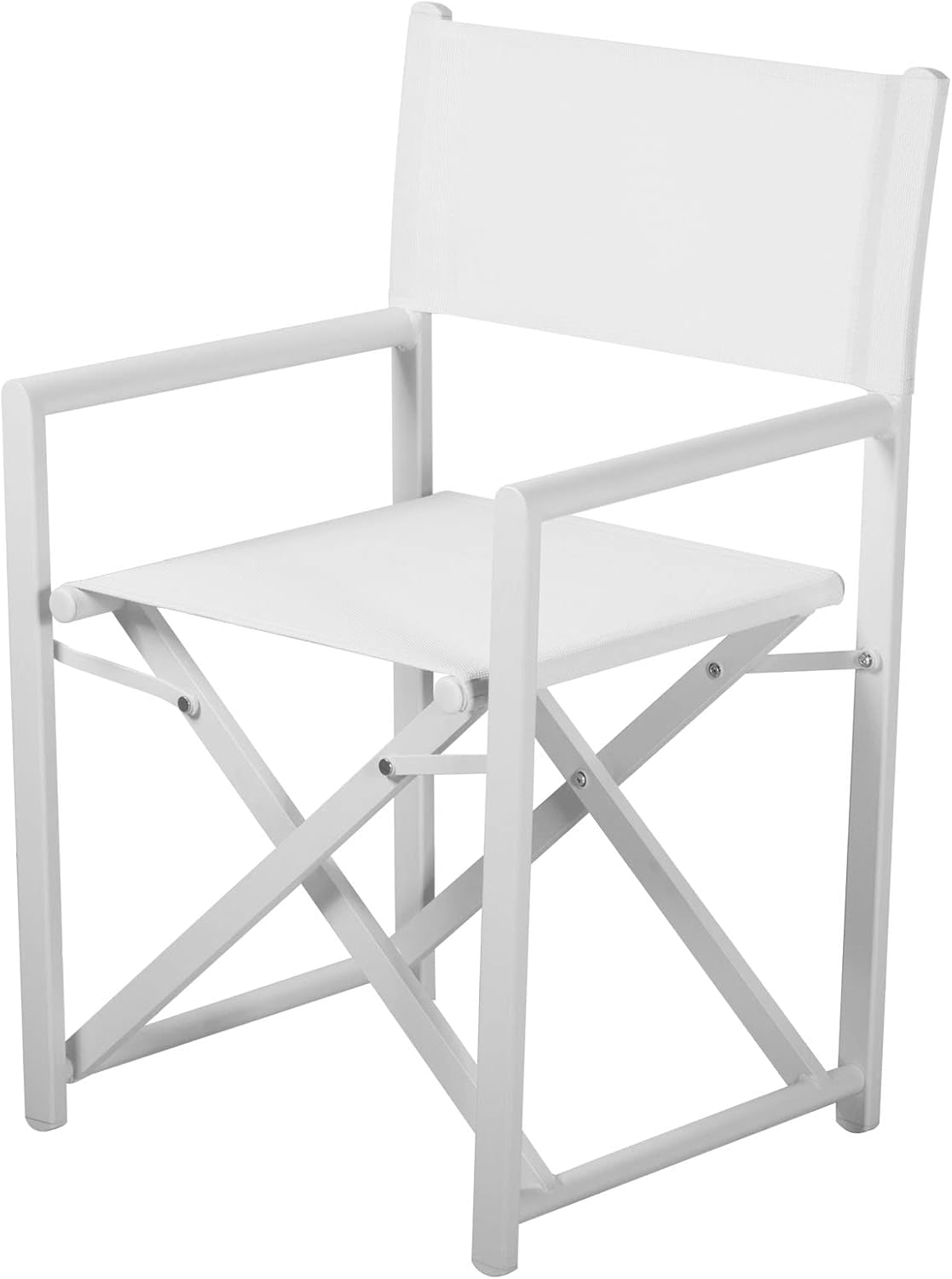 White Aluminium Portable Folding Directors Chair P72522