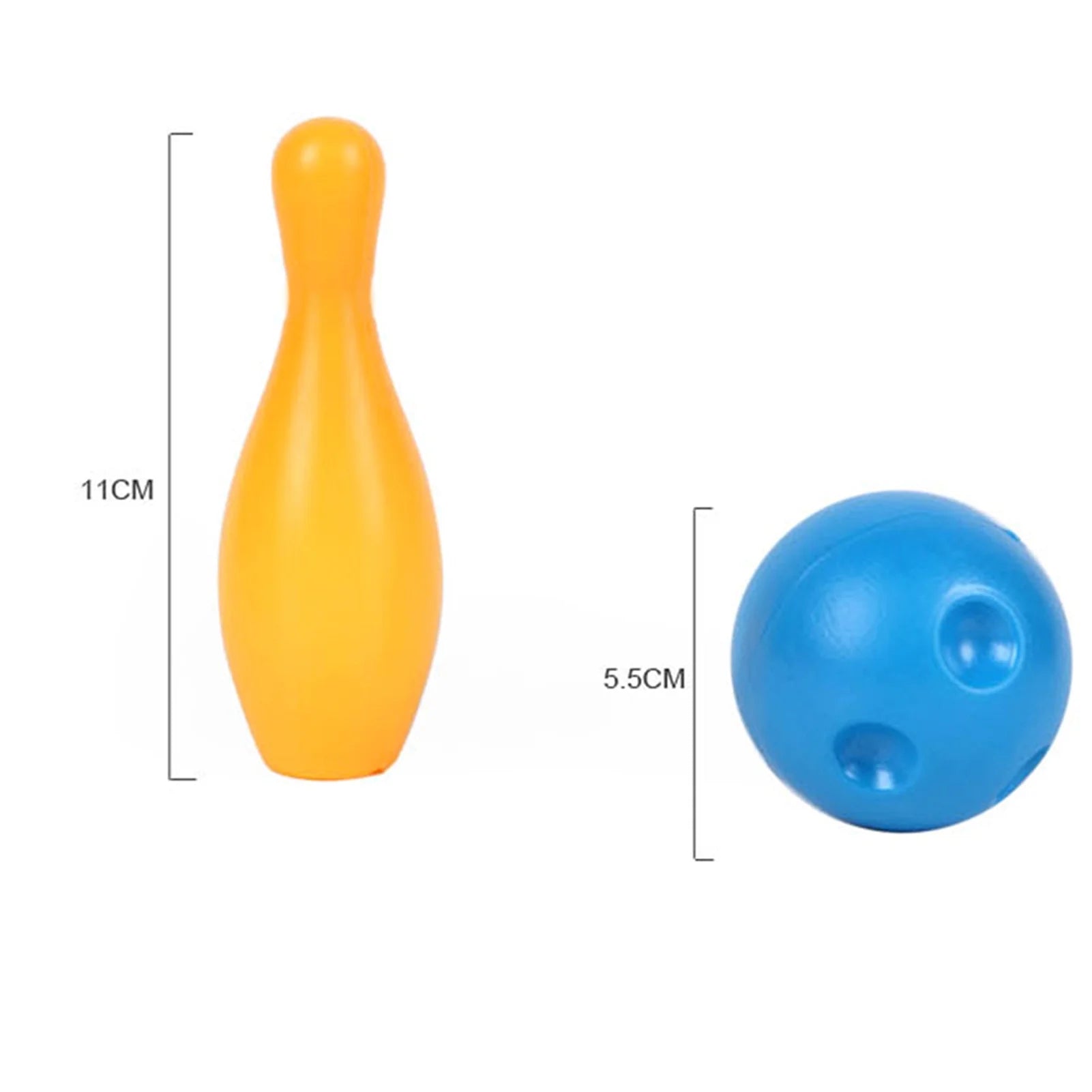 12Pcs/Set Solid Color Bowling Game Toy, Pin Height 4.33 inch, Ball Dia 2.17 inch M4326