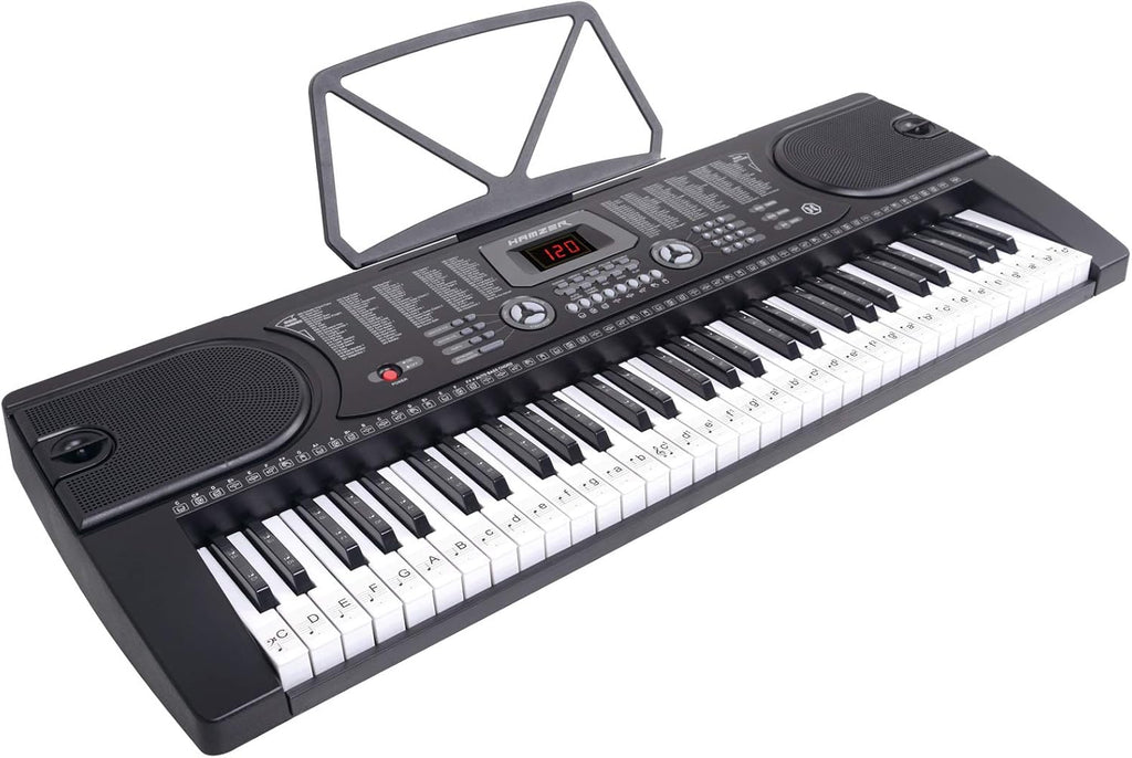 61-Key Portable Electronic Keyboard Piano with Stand, Stool, Headphones, Microphone & Sticker Sheet P98619