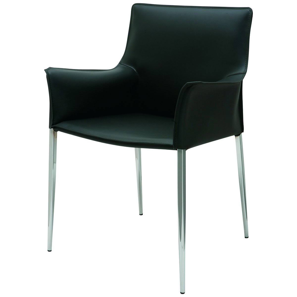 White Leather Dining Arm Chair S1005