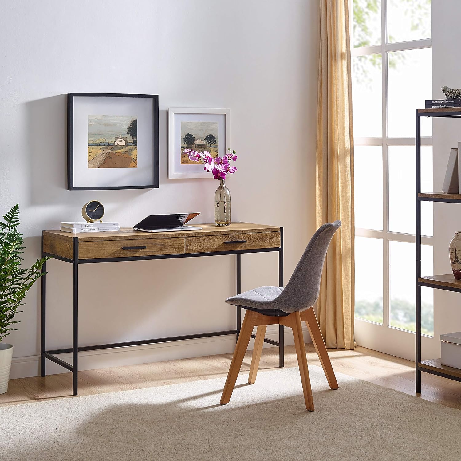Brown Mahogany Writing Desk with 2 Drawers G370293