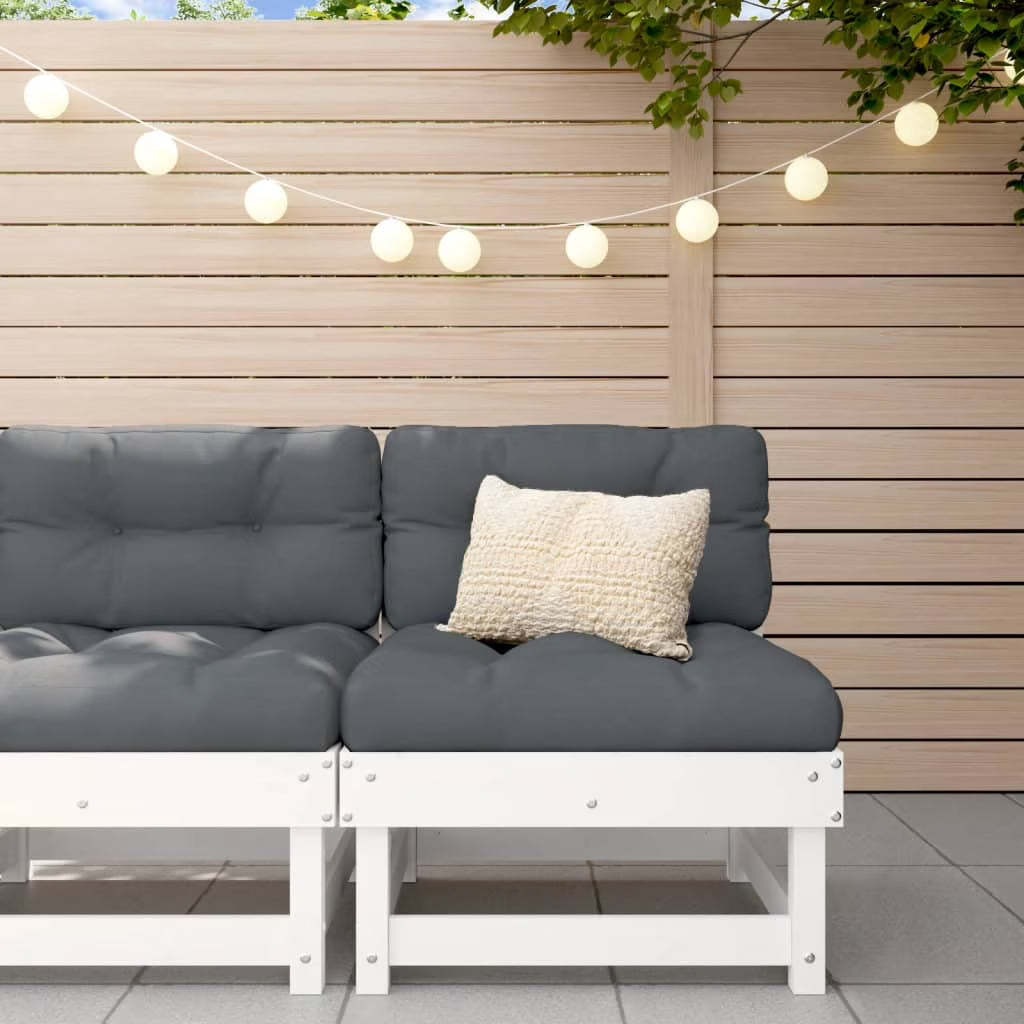 White Solid Wood Pine Sofa with Cushions Q63074