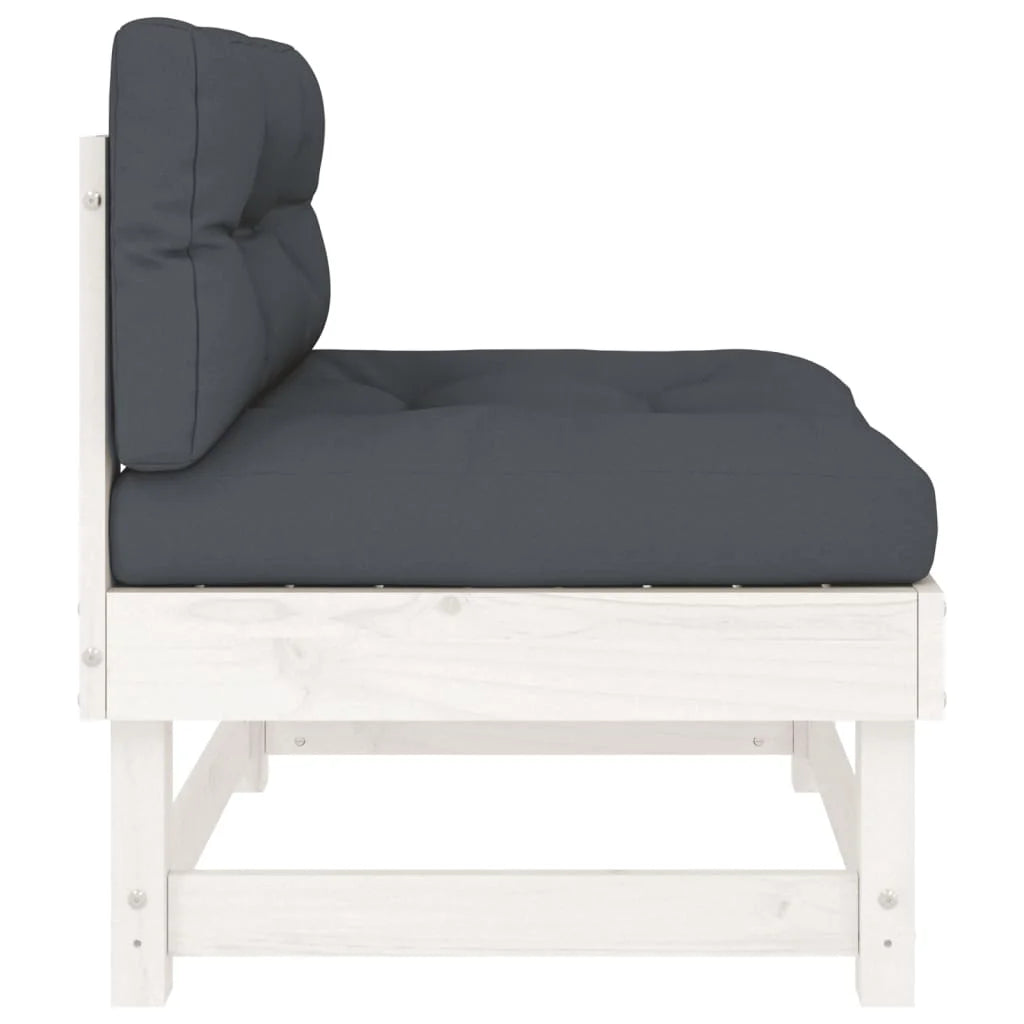 White Solid Wood Pine Sofa with Cushions Q63074