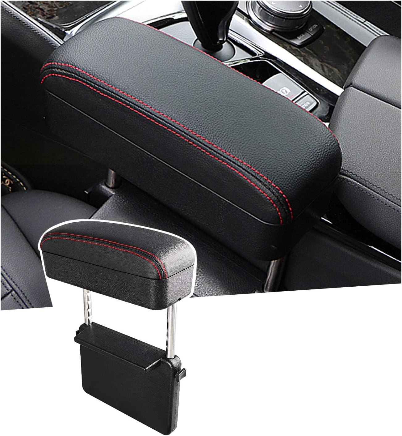 White Adjustable Car Armrest Pad Pack of 2 K793