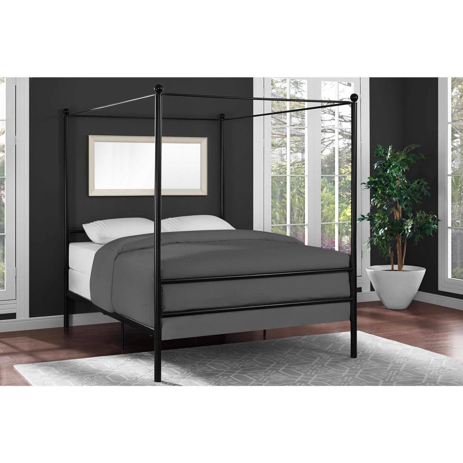 Black Metal Canopy Bed O88133
