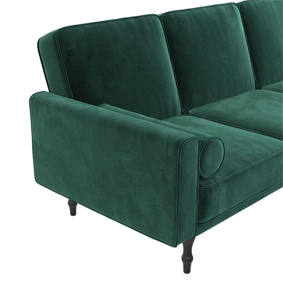 Green Velvet Sectional Futon Y3418