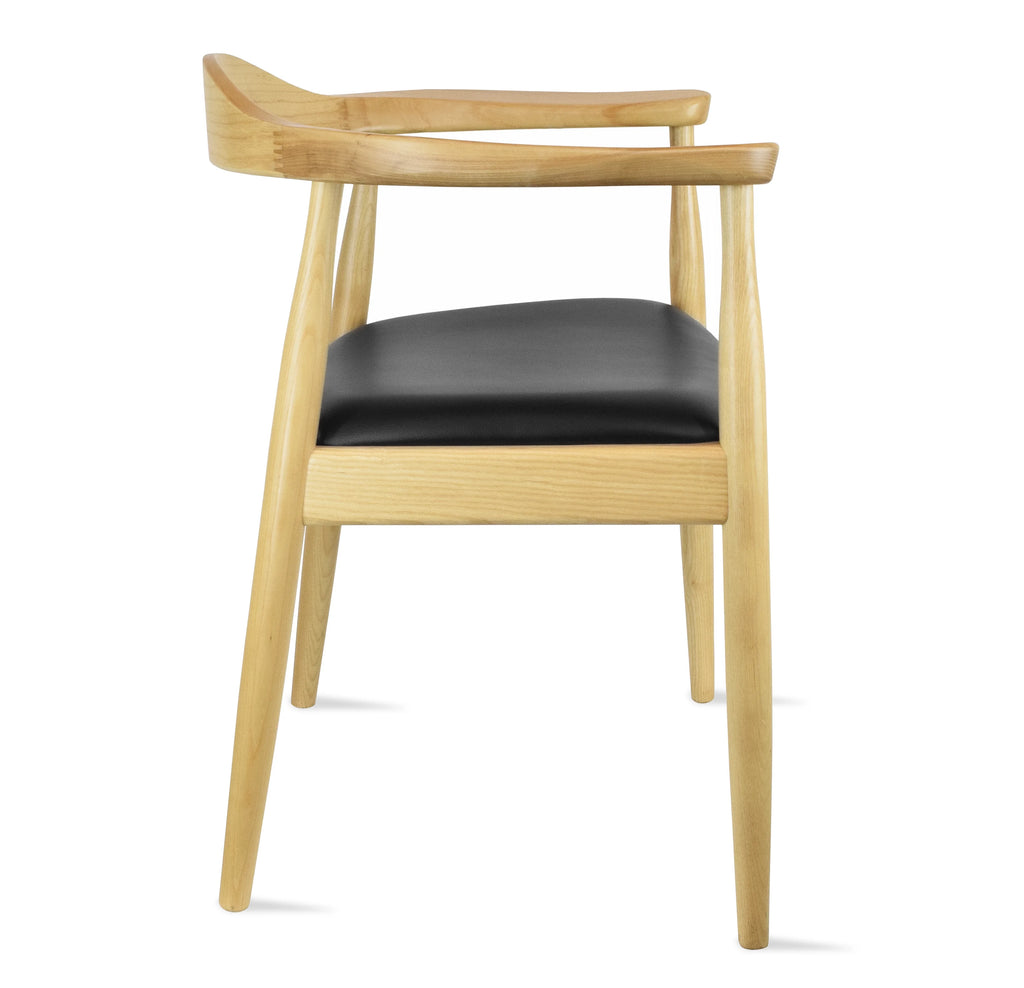 Solid Wood Farmhouse Dining Chair with PU Leather Cushion Seat Y68437