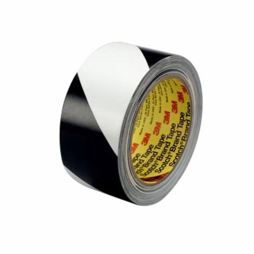 Black/Yellow Safety Stripe Tape, 4 x 36 yd, 5.4 mil, 8 per Case D162