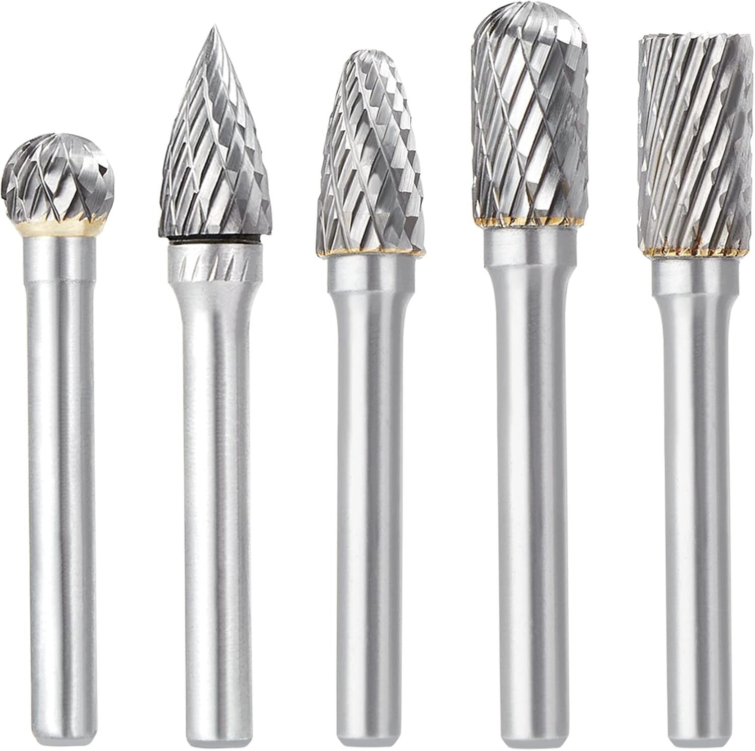 Double Cut Carbide Burr Set, 1/4 Inch Shank, 10MM Head, Solid Carbide Rotary Burr File Set, Pack of 2 S982