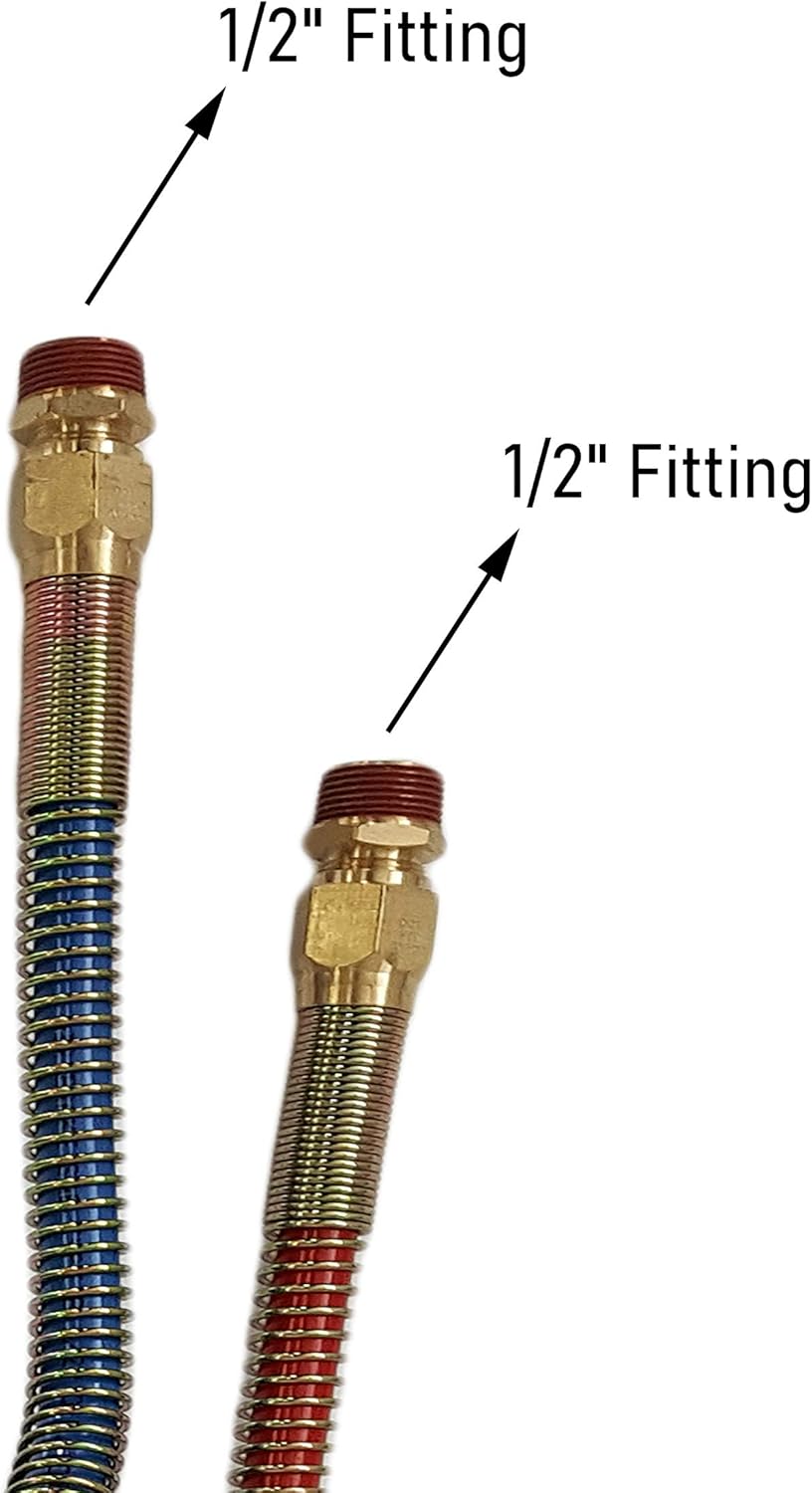 Coiled Air Line Hose Set Red & Blue 15 ft Length Pack of 2 S3969
