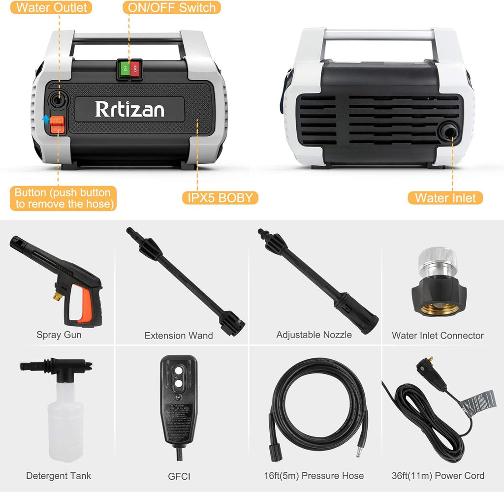 Electric Pressure Washer, 1800W, 1.76 GPM, 2030PSI Z97060