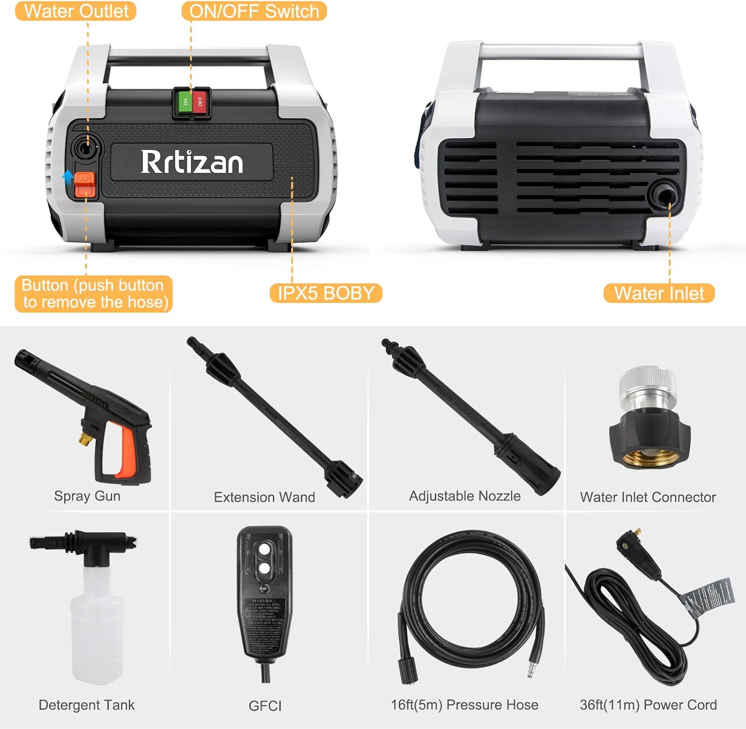 Electric Pressure Washer, 1800W, 1.76 GPM, 2030PSI Z97060