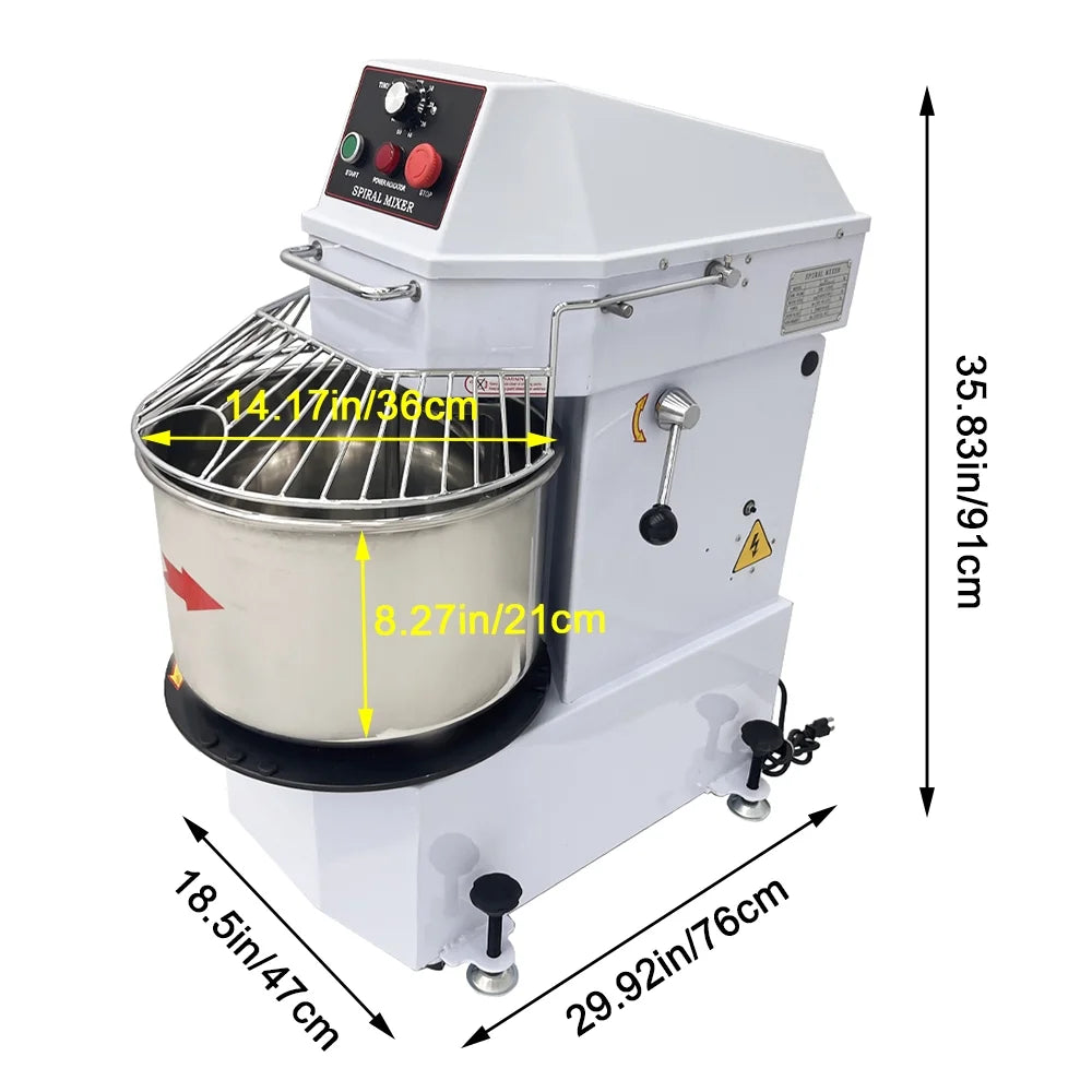 20L Dough Kneading Machine Food Mixer with Detachable Stainless Steel Bucket P21057