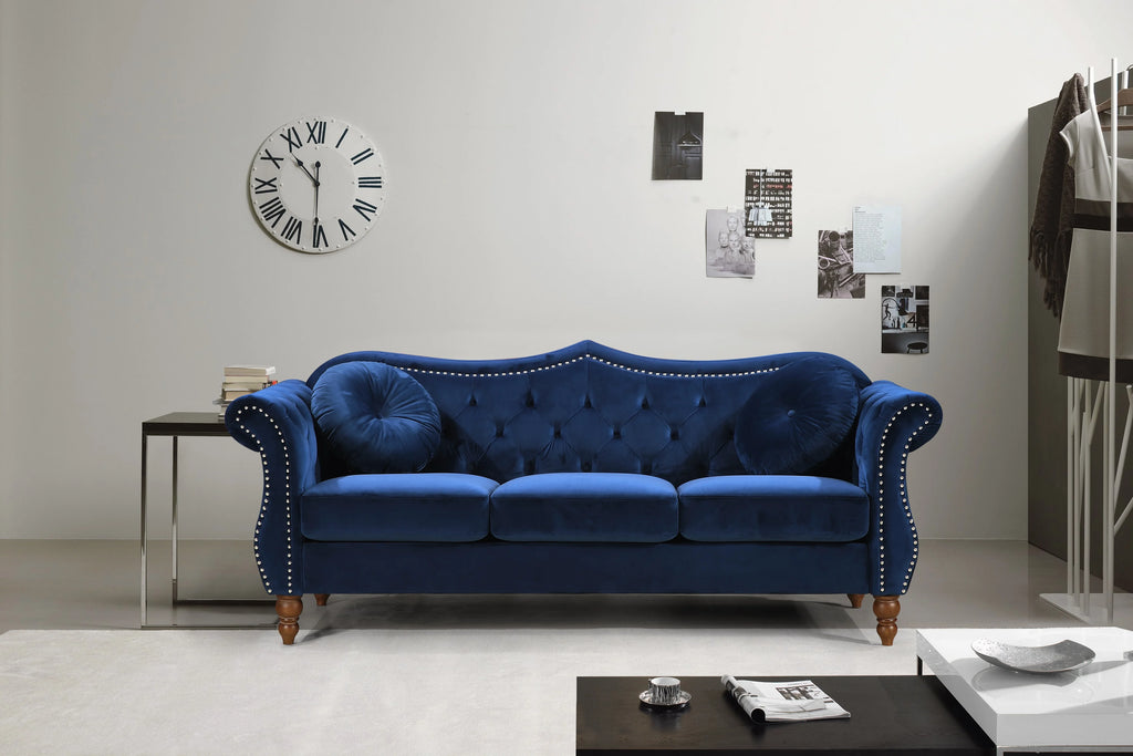 Blue 2 Piece Chesterfield Living Room Set H542
