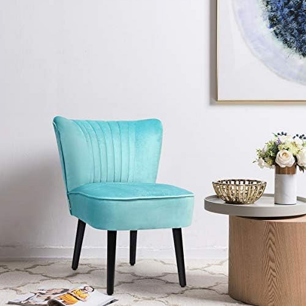 Velvet Accent Chair Set of 2 Armless Curved Backrest Padded Seat C269