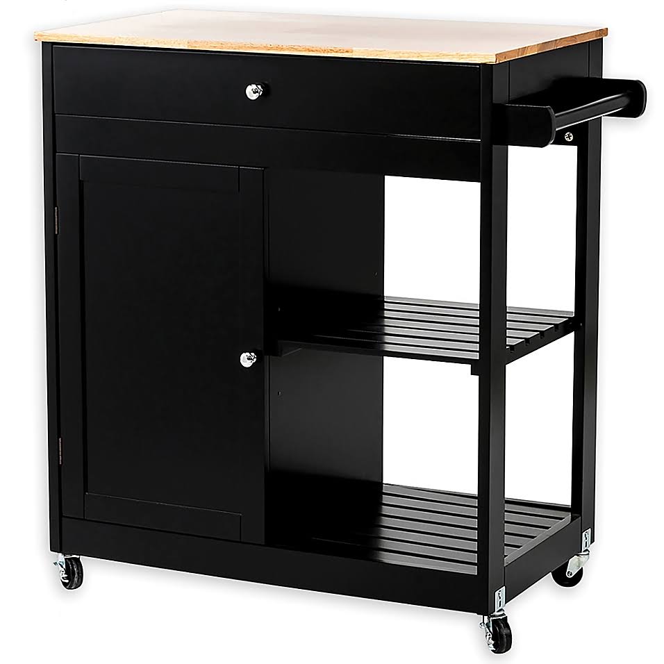 Black Wooden Kitchen Island A480
