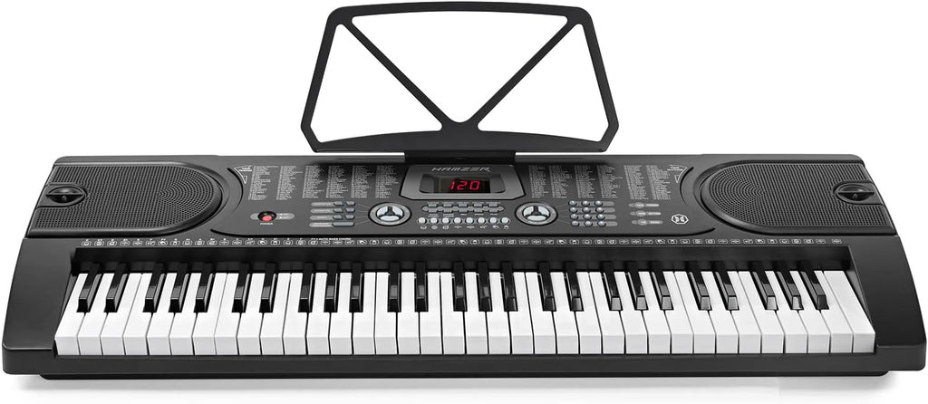 61-Key Portable Electronic Keyboard Piano with Stand, Stool, Headphones, Microphone & Sticker Sheet P98619