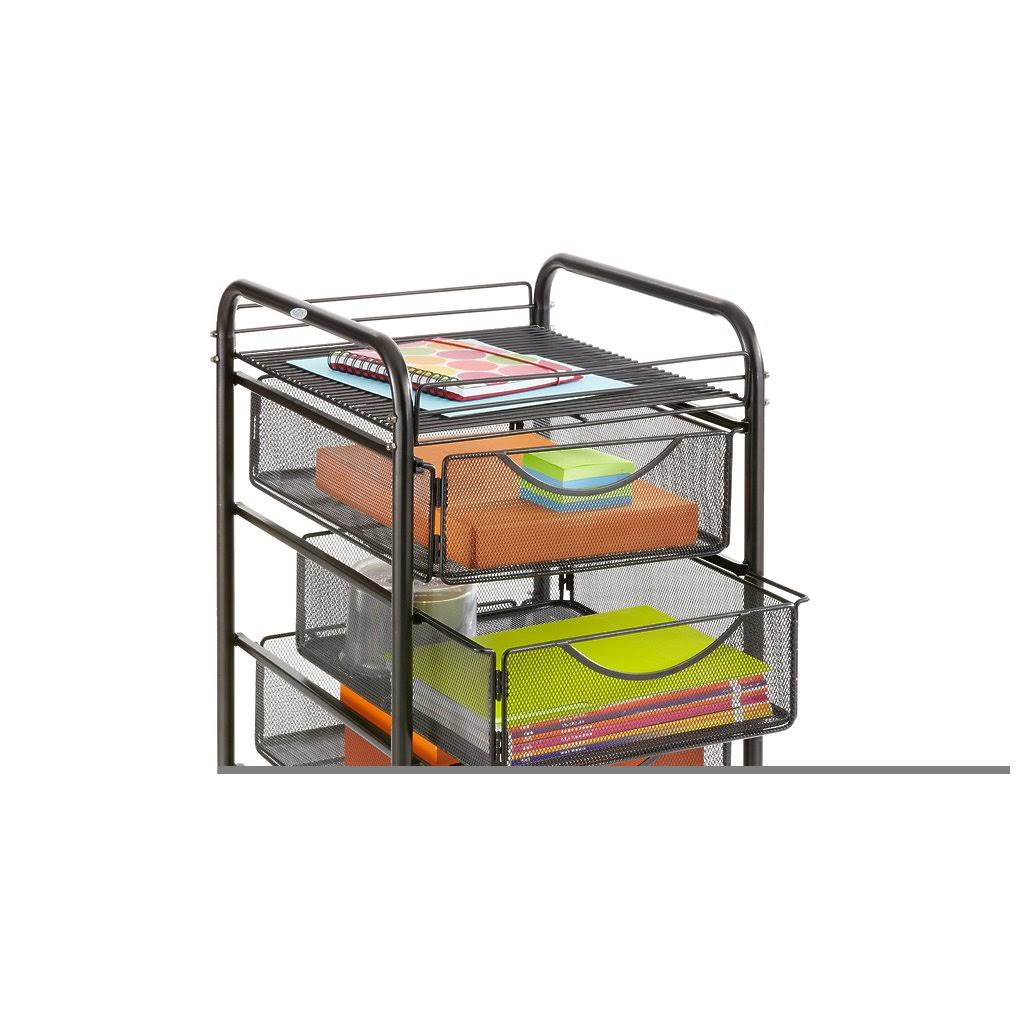 Black Double Mesh Mobile File Cart Z9547
