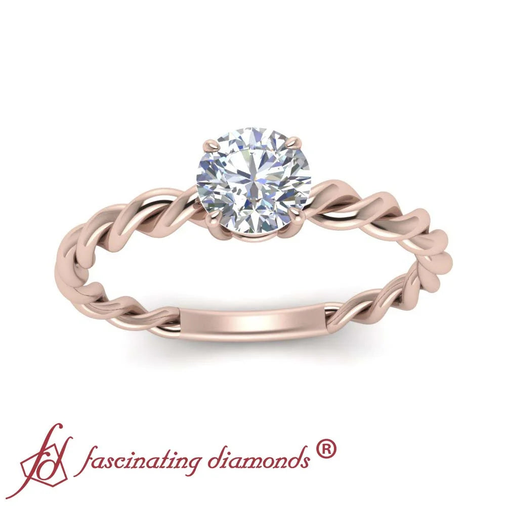 14K Gold Twisted Engagement Ring Diamond O901843