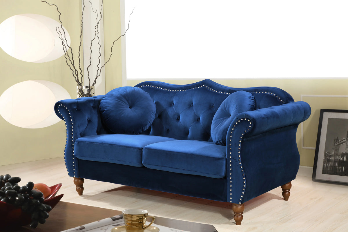 Blue 2 Piece Chesterfield Living Room Set H542