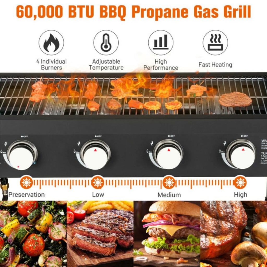 4 Burner Foldable Outdoor Propane Gas Grill L20784