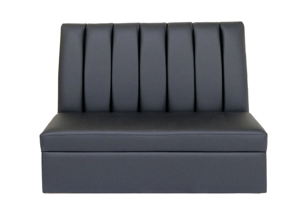 Black Faux Leather Armless Love Seat Q51471