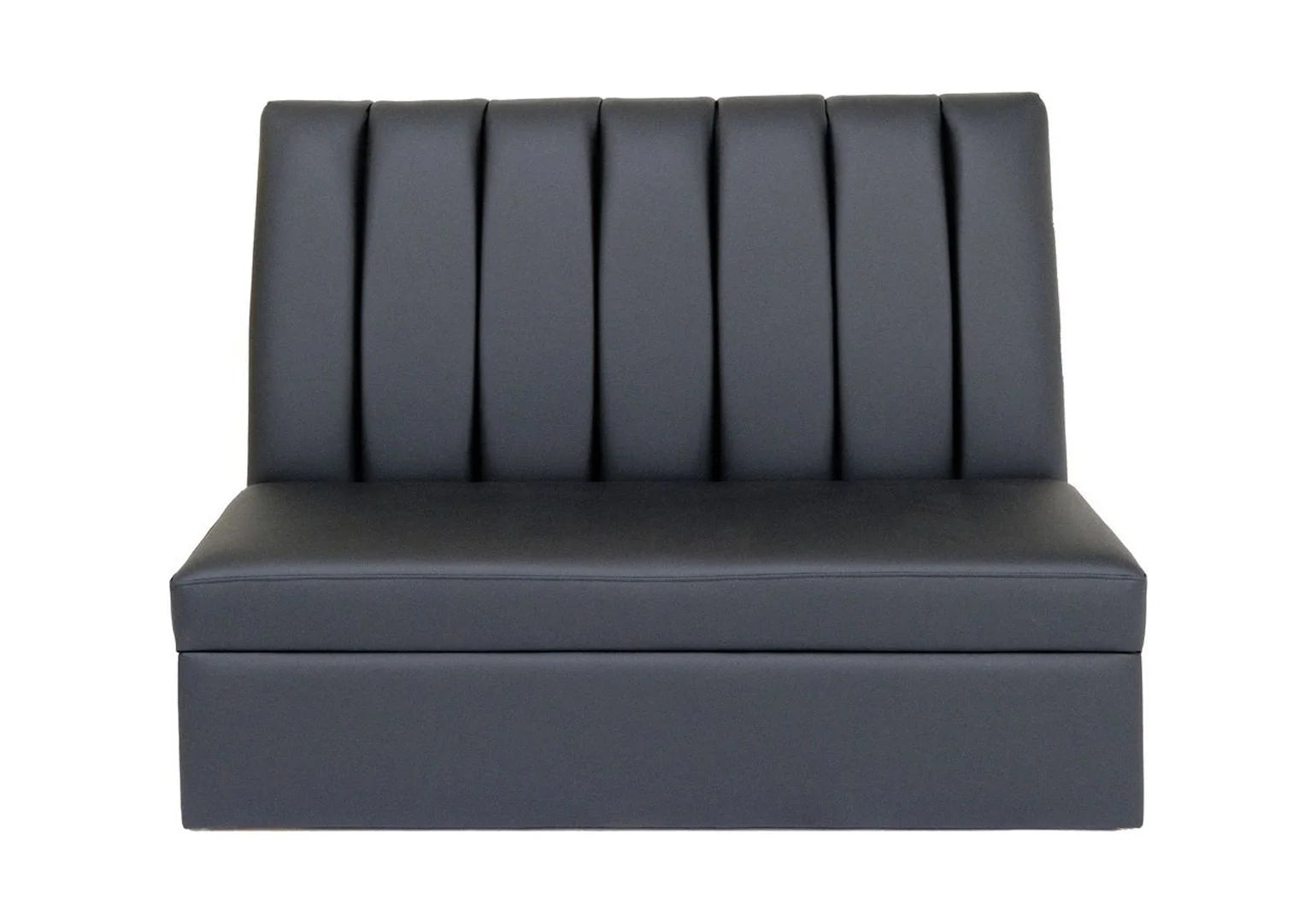 Black Faux Leather Armless Love Seat Q51471