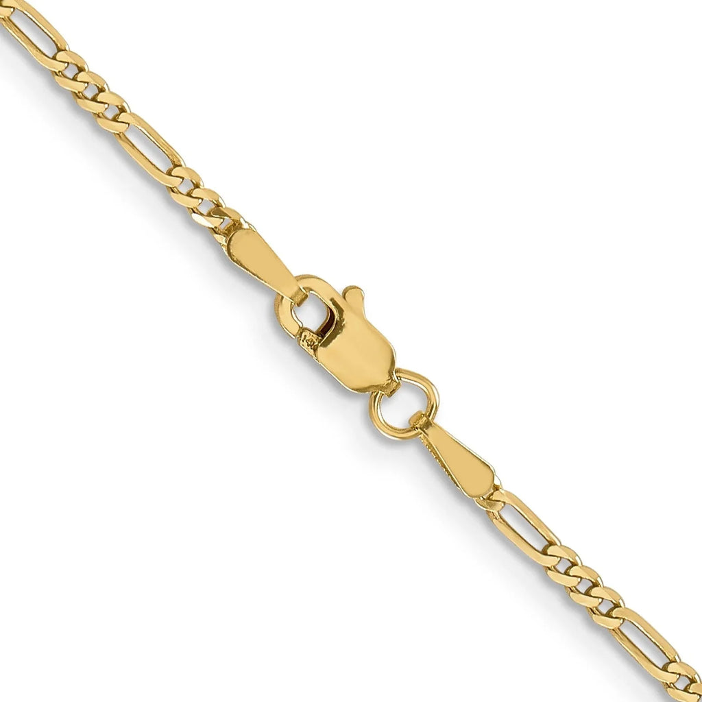 14k Yellow Gold Flat Figaro Chain V270