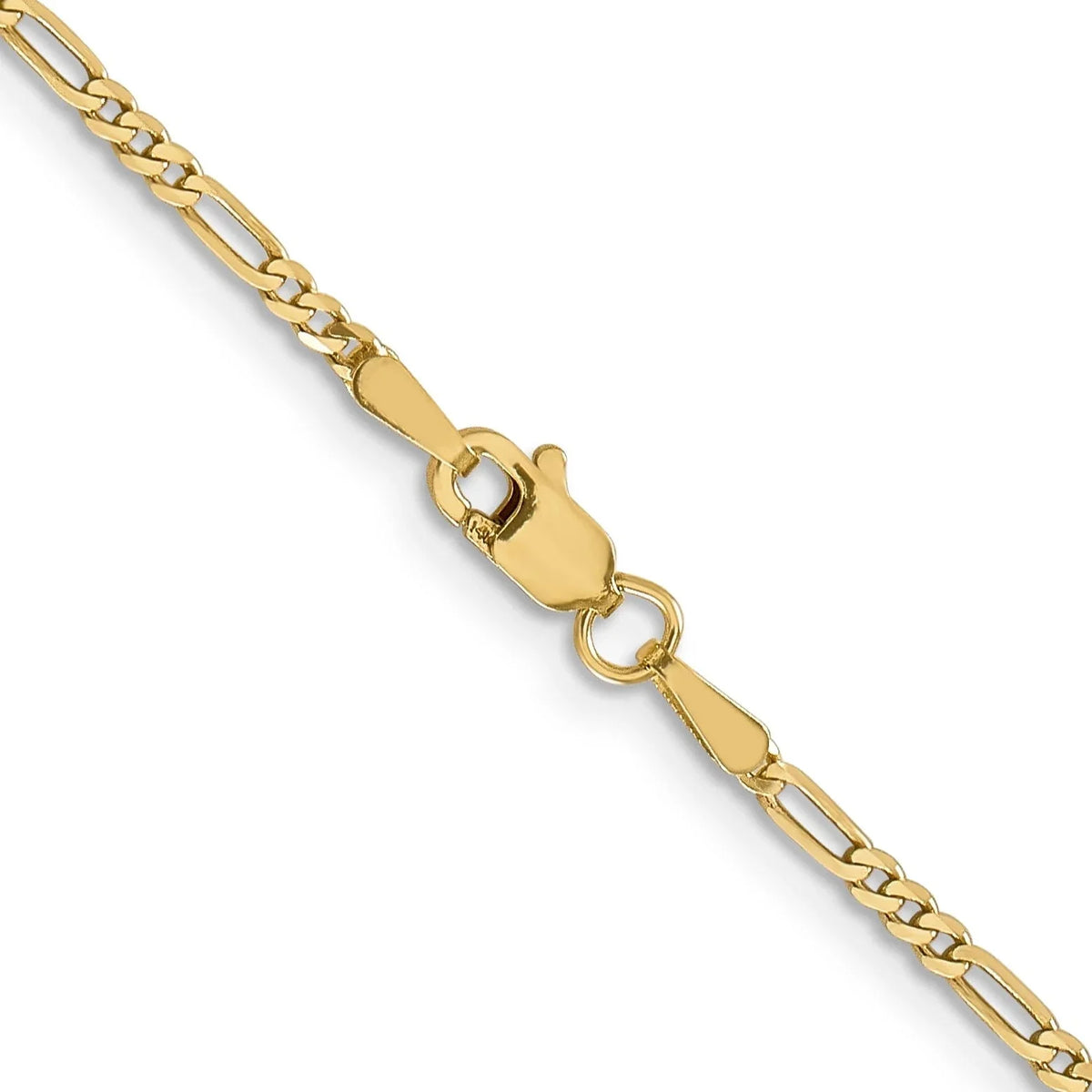14k Yellow Gold Flat Figaro Chain V270