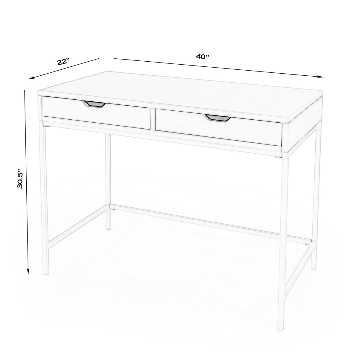 Black Desk with Drawers A354897