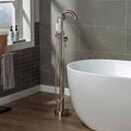 Brushed Nickel Freestanding Bathtub Faucet with Hand Shower M881