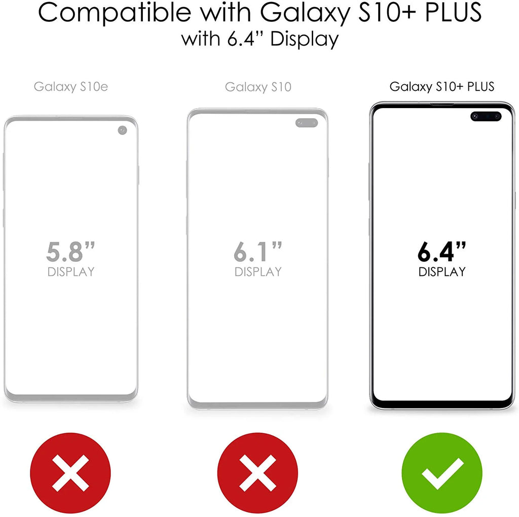 Clear Shockproof Hybrid Case for Samsung Galaxy S10+ with Tempered Glass Screen Protector T992129