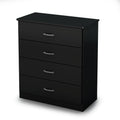 Pure Black 4 Drawer Chest I2489