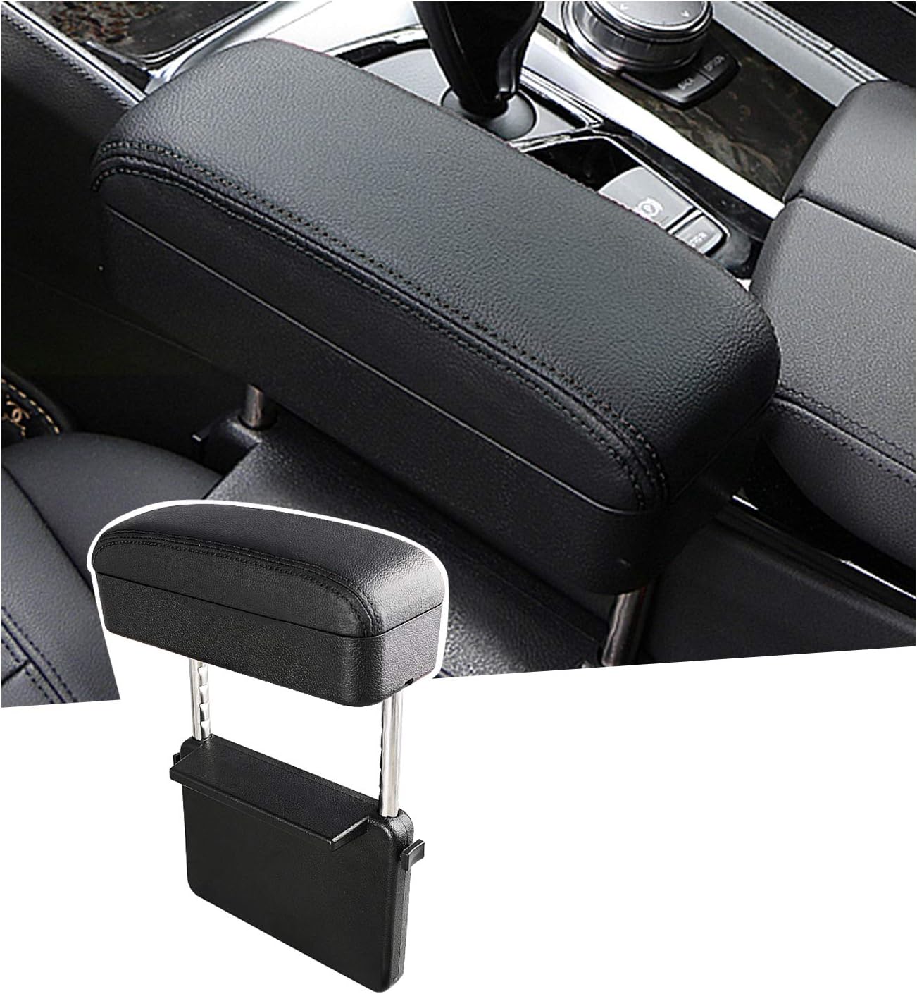 White Adjustable Car Armrest Pad Pack of 2 K793