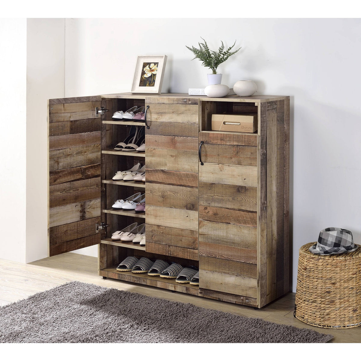 Rustic Gray Oak Cabinet E650386