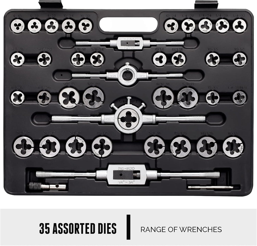 110 Piece Hardened Alloy Steel SAE Tap And Die Threading Tool Set With Storage Case X551
