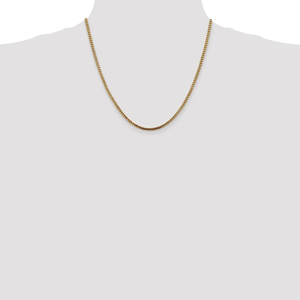 14kt Yellow Gold 2.5mm Franco Chain 20 inch Lobster Clasp R710
