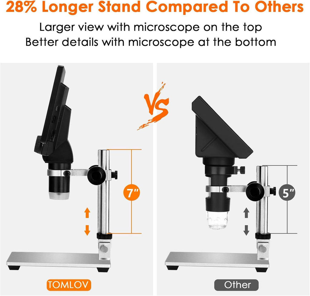7 LCD Digital Microscope 50-1200x with Metal Stand N981020