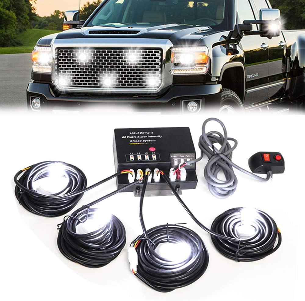 White Pack of 2 Strobe Lights Kit with Controller N64442
